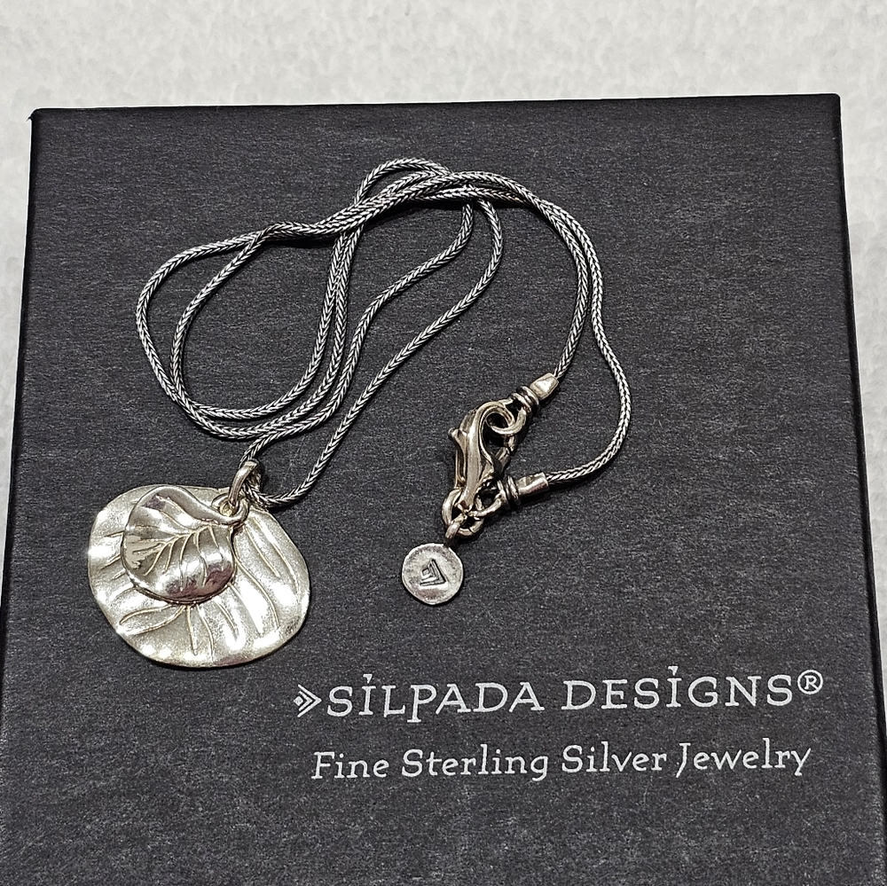 Silpada Leaf Necklace 925 Silver - Picture 1 of 7